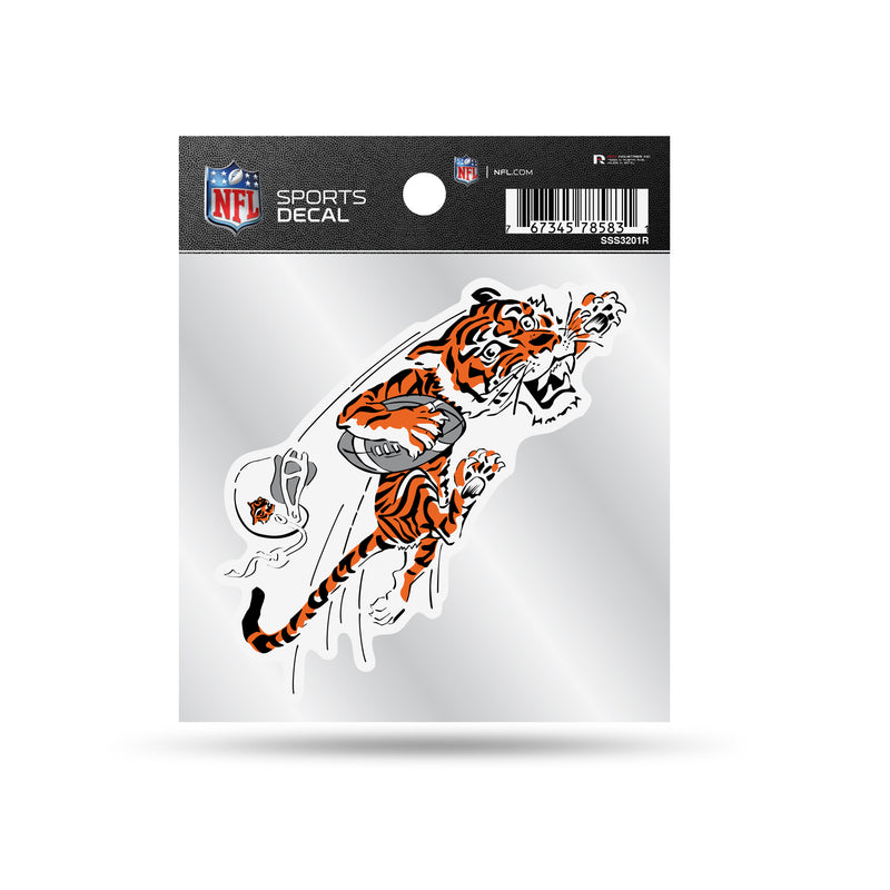 Bengals Clear Backer Decal W/ Retro Logo (4"X4")