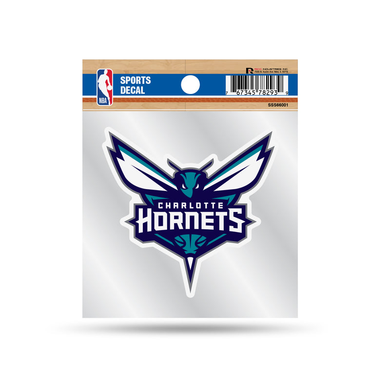 Hornets Clear Backer Decal W/ Primary Logo (4"X4")