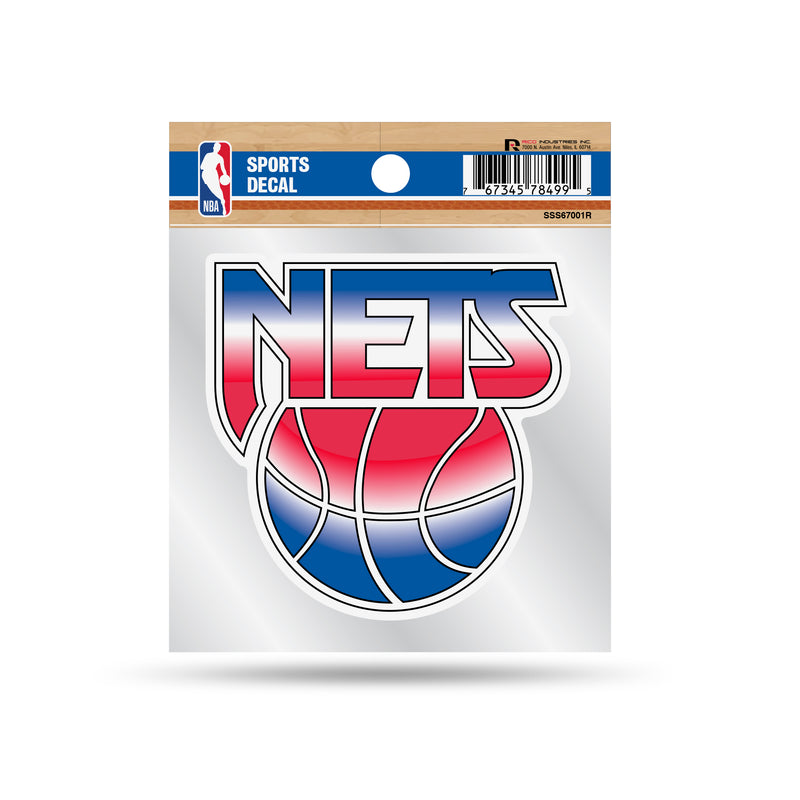 Nets Clear Backer Decal W/ Retro Logo (4"X4")