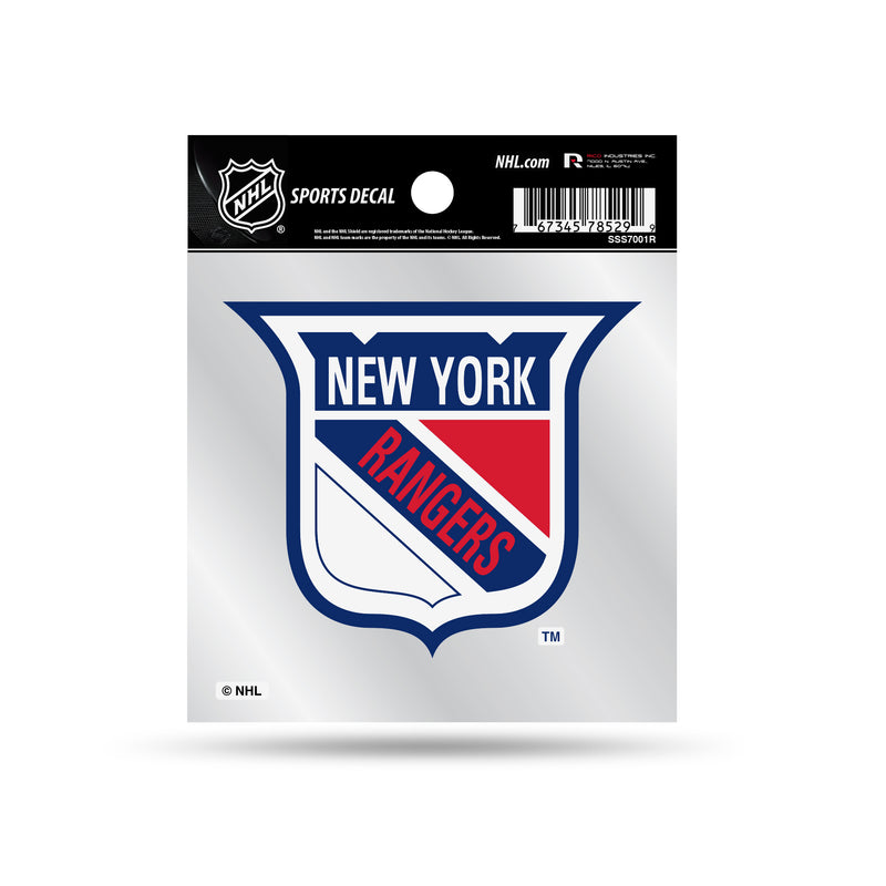 Rangers - NY  Clear Backer Decal W/ Retro Logo (4"X4")
