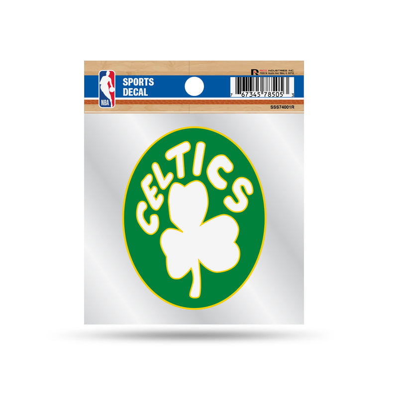 Celtics Clear Backer Decal W/ Retro Logo (4"X4")