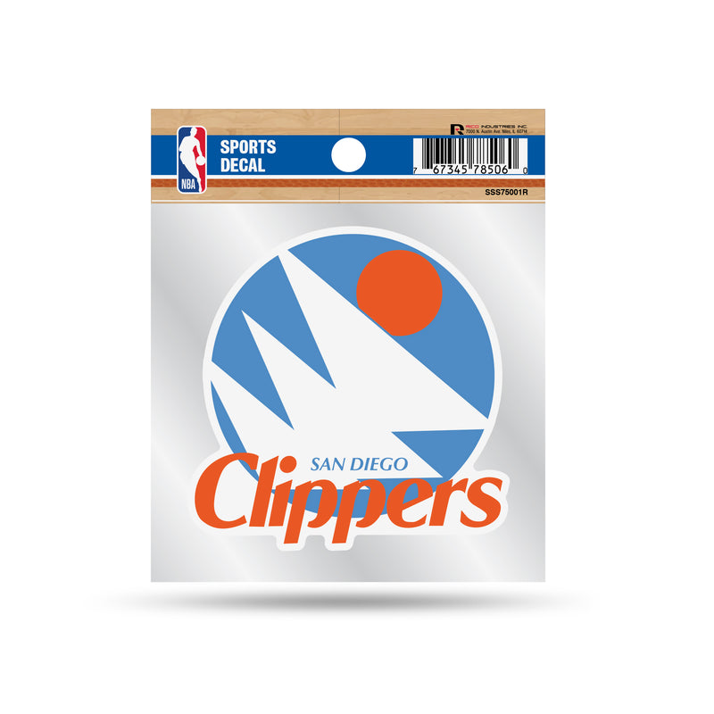 Clippers Clear Backer Decal W/ Retro Logo (4"X4")