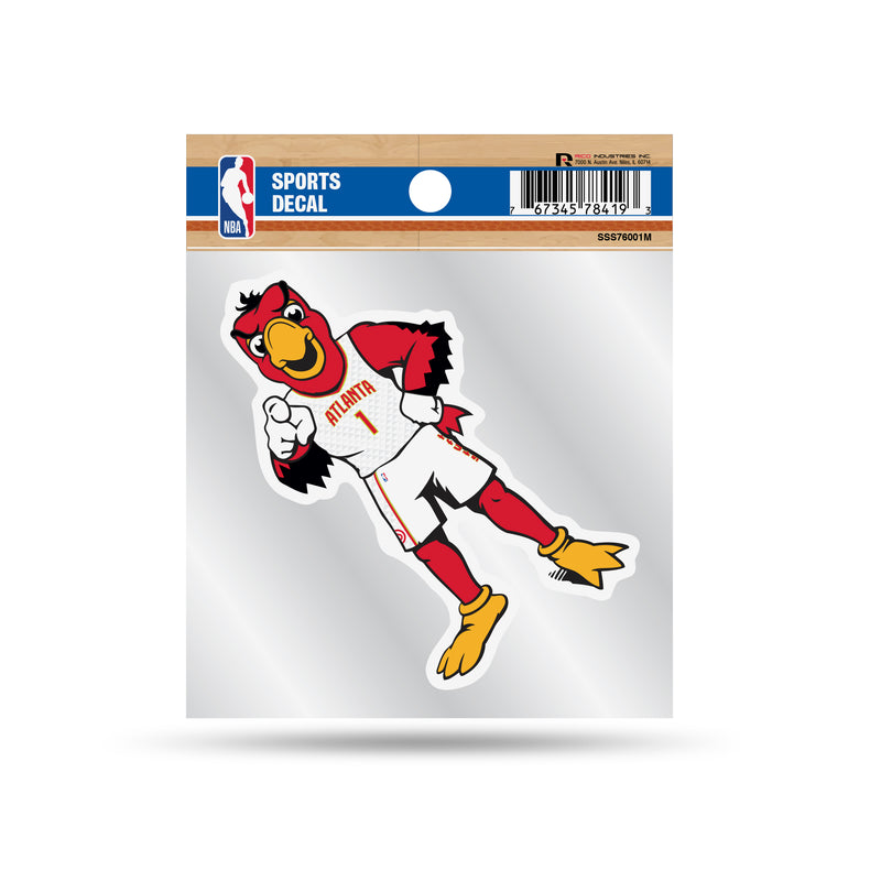 Hawks -ATl Clear Backer Decal W/ Mascot Logo (4"X4")