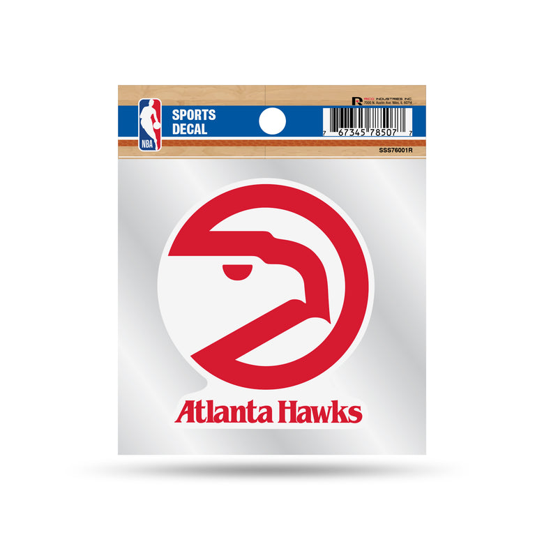 Hawks -ATl Clear Backer Decal W/ Retro Logo (4"X4")