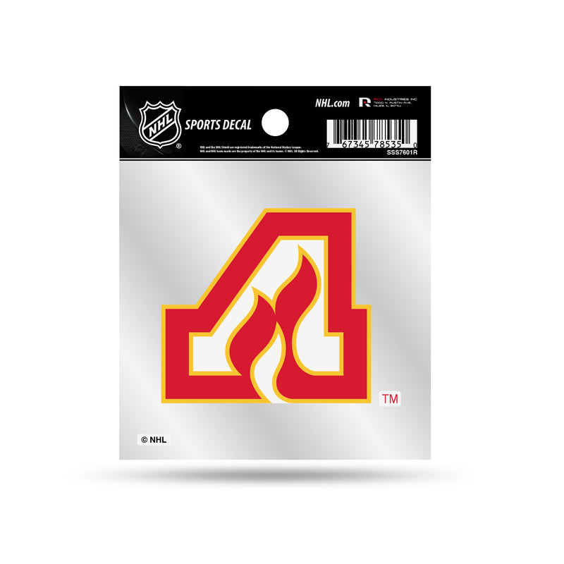 Flames Clear Backer Decal W/ Retro Logo (4"X4")