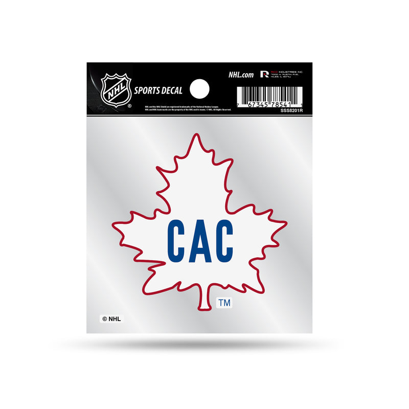 Canadiens  Clear Backer Decal W/ Retro Logo (4"X4")