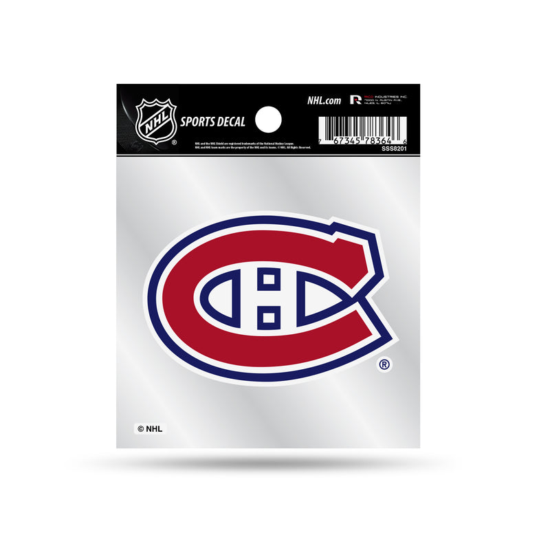 Canadiens  Clear Backer Decal W/ Primary Logo (4"X4")