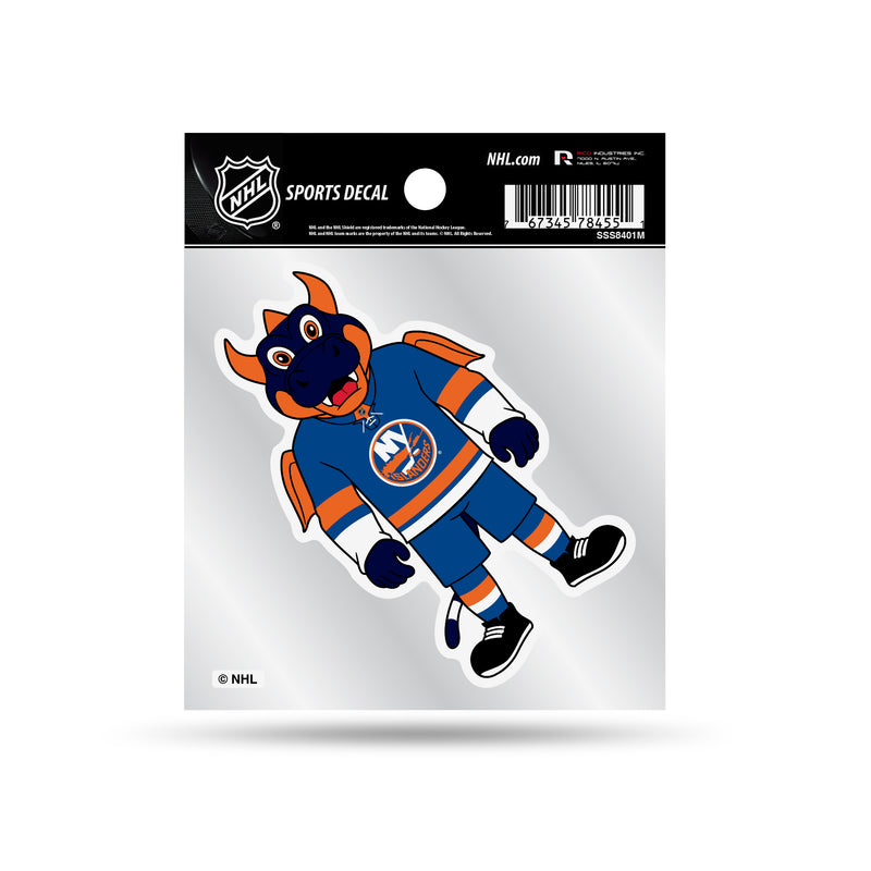 Islanders  Clear Backer Decal W/ Mascot Logo (4"X4")