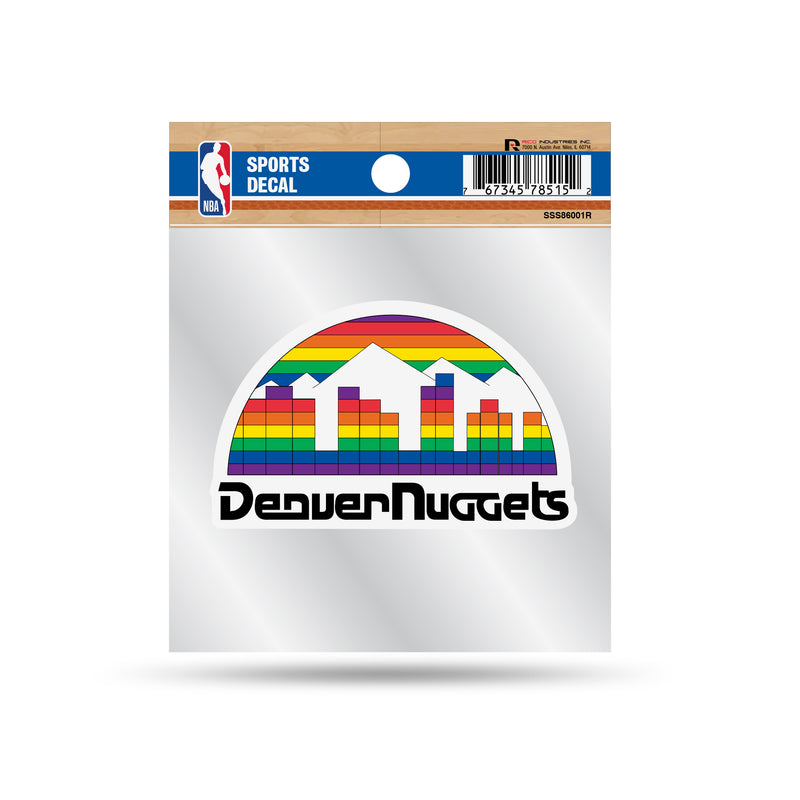 Nuggets Clear Backer Decal W/ Retro Logo (4"X4")