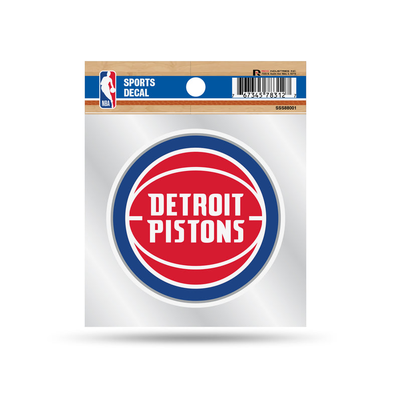 Pistons Clear Backer Decal W/ Primary Logo (4"X4")