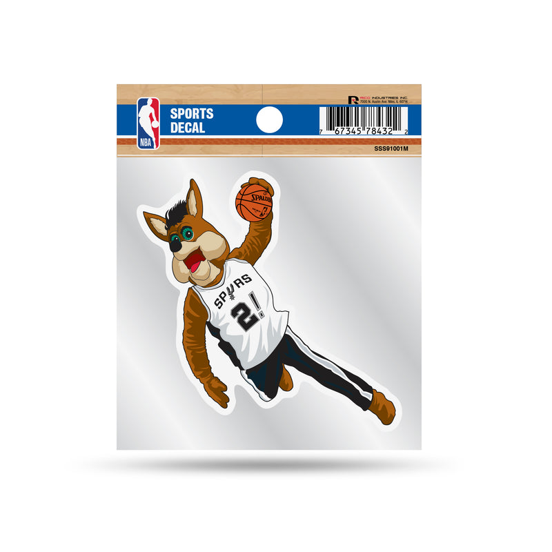 Spurs Clear Backer Decal W/ Mascot Logo (4"X4")