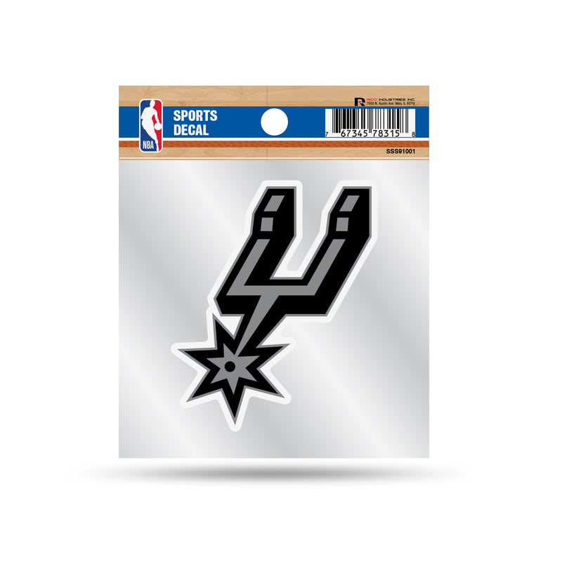 Spurs Clear Backer Decal W/ Primary Logo (4"X4")