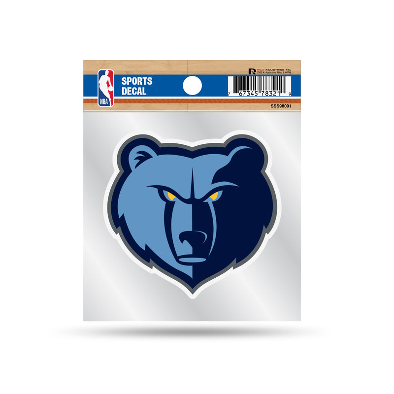Grizzlies Clear Backer Decal W/ Primary Logo (4"X4")