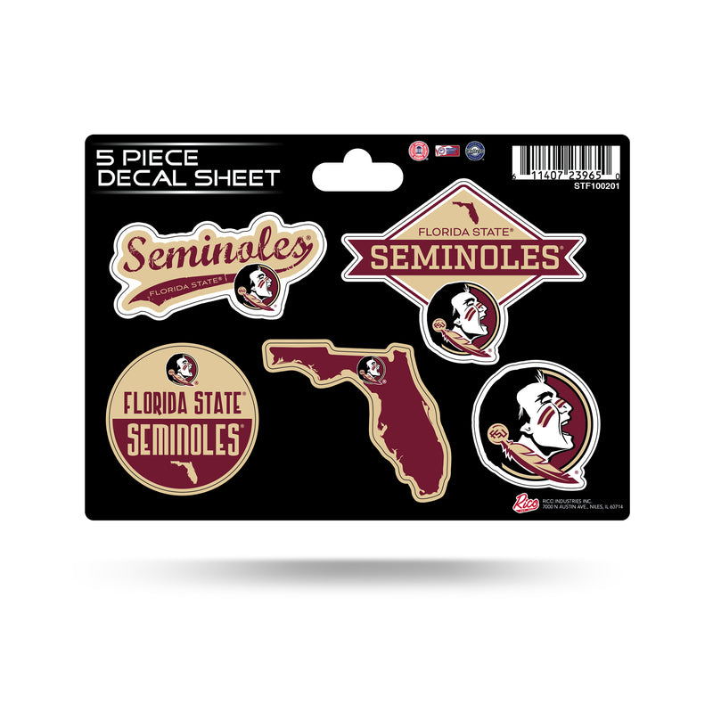 Florida State 5 Piece Decal Sheet