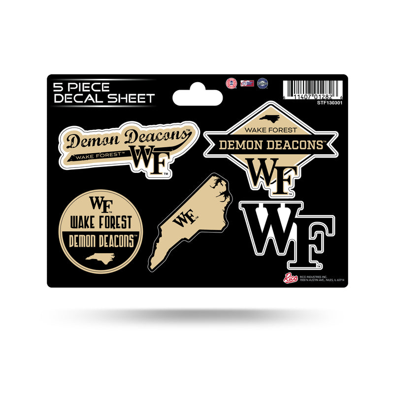 Wake Forest 5 Piece Decal Sheet