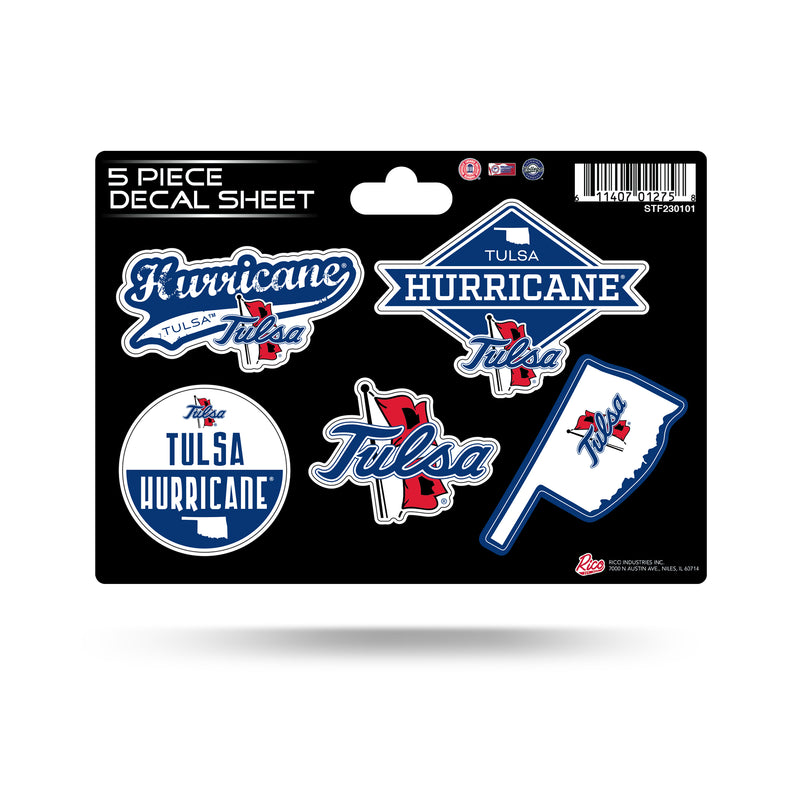 Tulsa University 5 Piece Decal Sheet