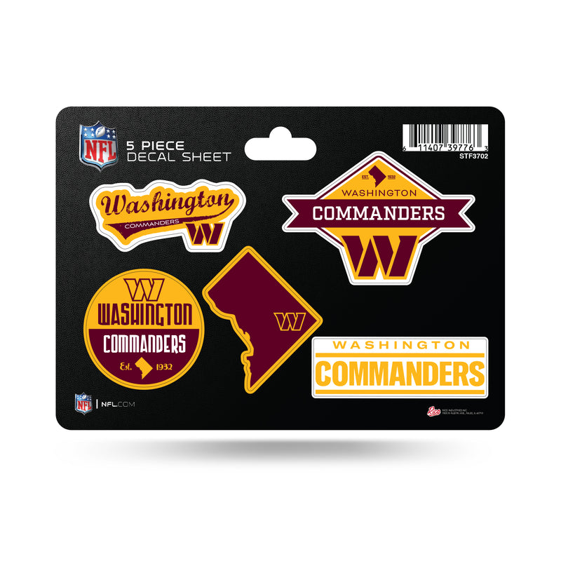 Washington Commanders 5-Pc Sticker Sheet