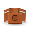 South Carolina Gamecocks Genuine Leather Pecan Tri-Fold Wallet