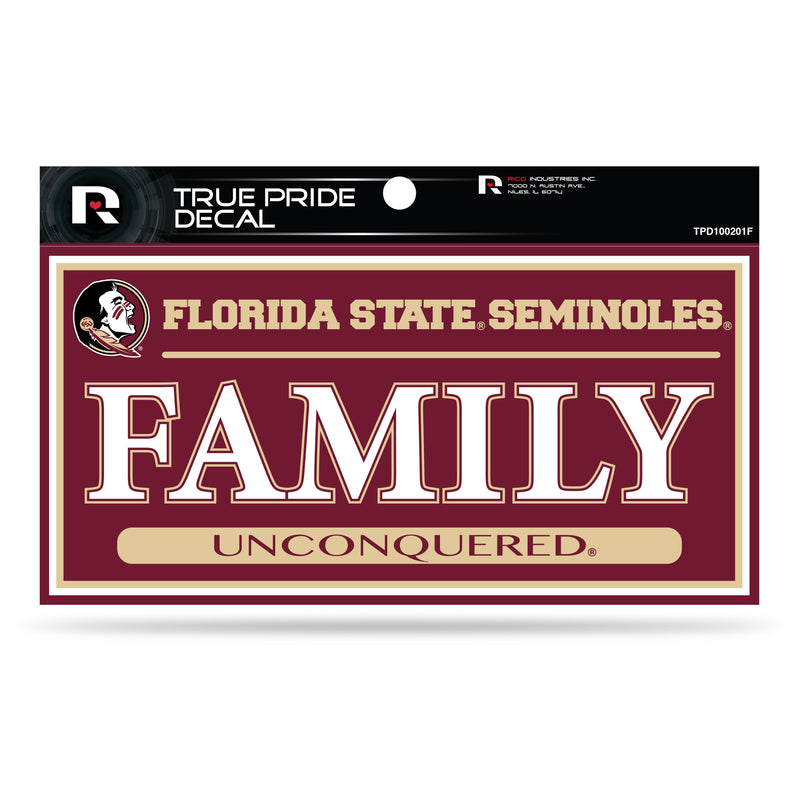 Florida State 3" X 6" True Pride Decal - Family