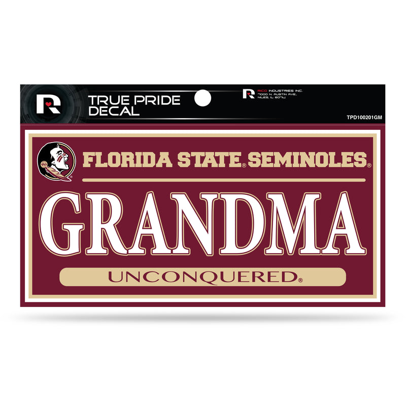 Florida State 3" X 6" True Pride Decal - Grandma