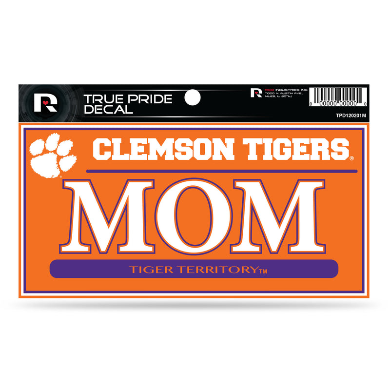 Clemson 3" X 6" True Pride Decal - Mom