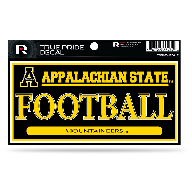 Appalachian State 3" X 6" True Pride Decal - Football (Alternate)