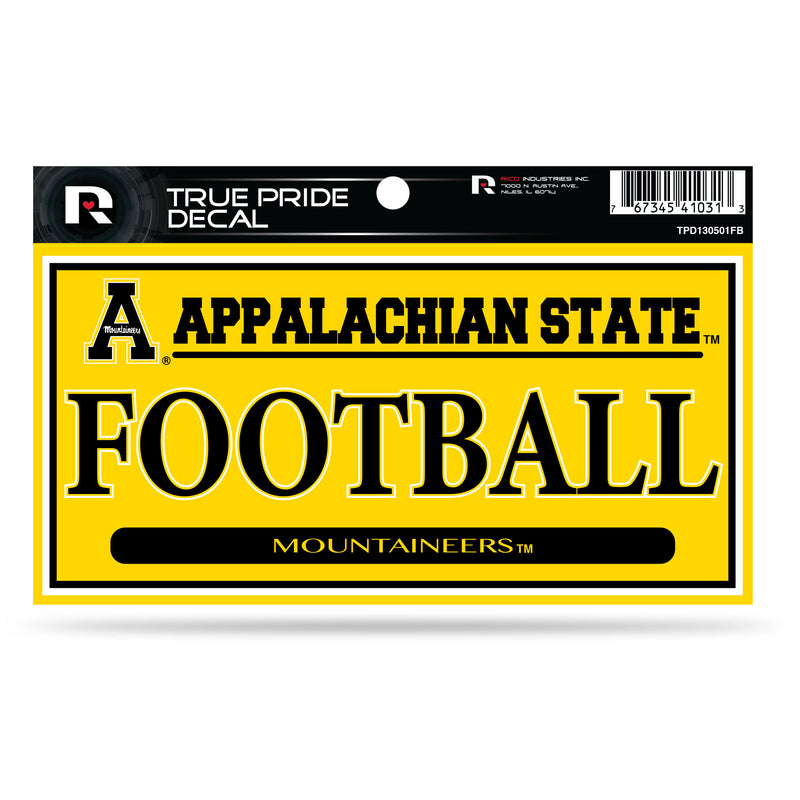 Appalachian State 3" X 6" True Pride Decal - Football