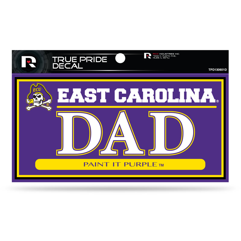 East Carolina 3" X 6" True Pride Decal - Dad