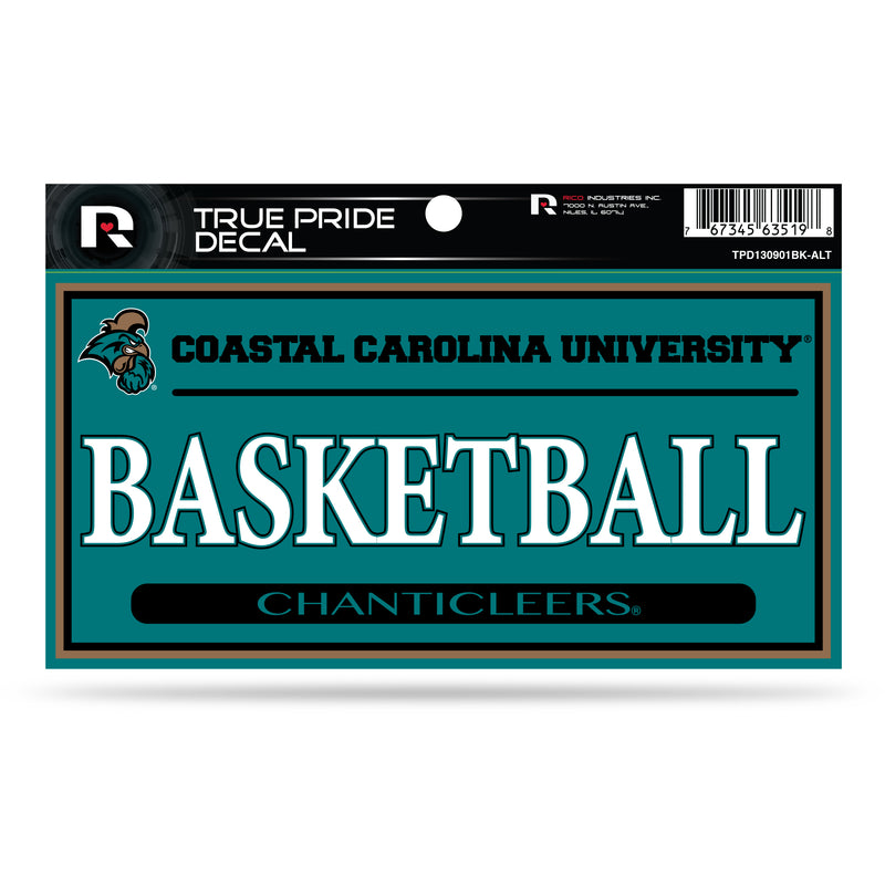 Coastal Carolina 3" X 6" True Pride Decal - Basketball (Alternate)