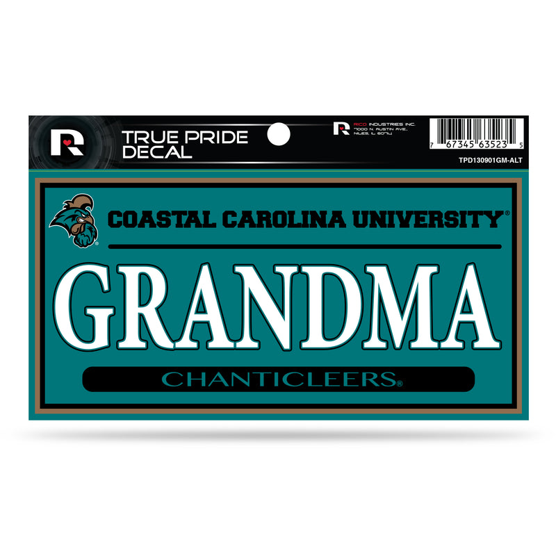 Coastal Carolina 3" X 6" True Pride Decal - Grandma (Alternate)