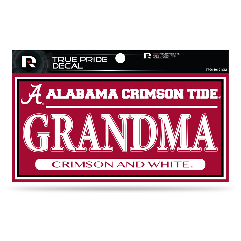 Alabama University 3" X 6" True Pride Decal - Grandma
