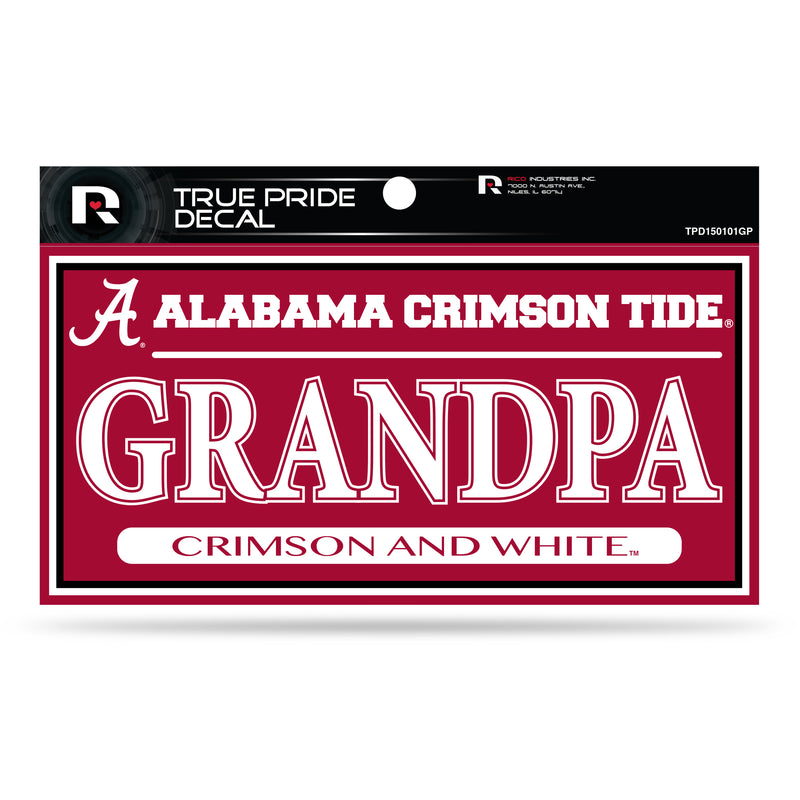 Alabama University 3" X 6" True Pride Decal - Grandpa