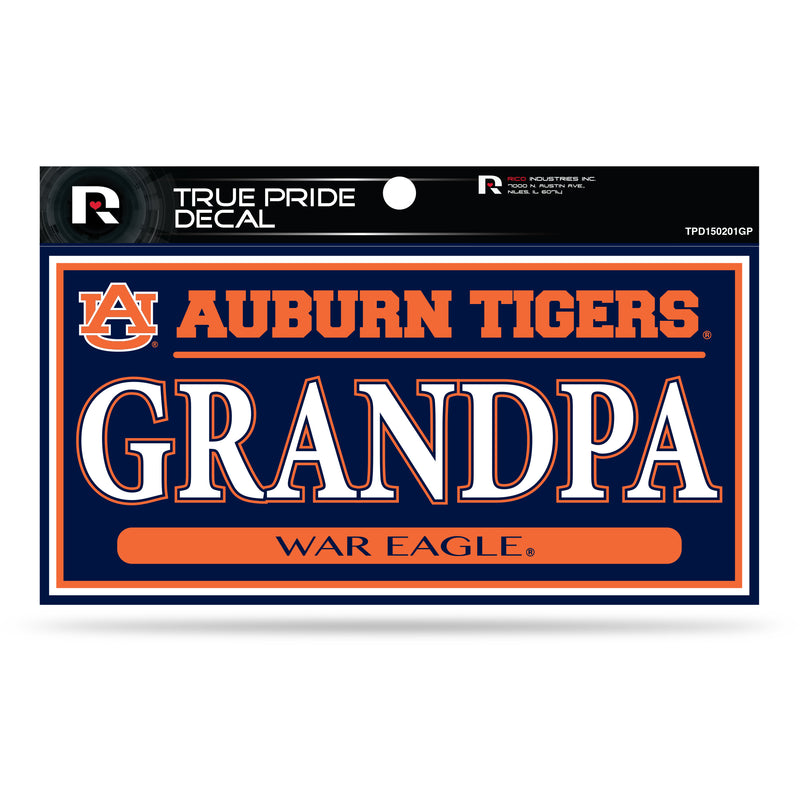 Auburn 3" X 6" True Pride Decal - Grandpa