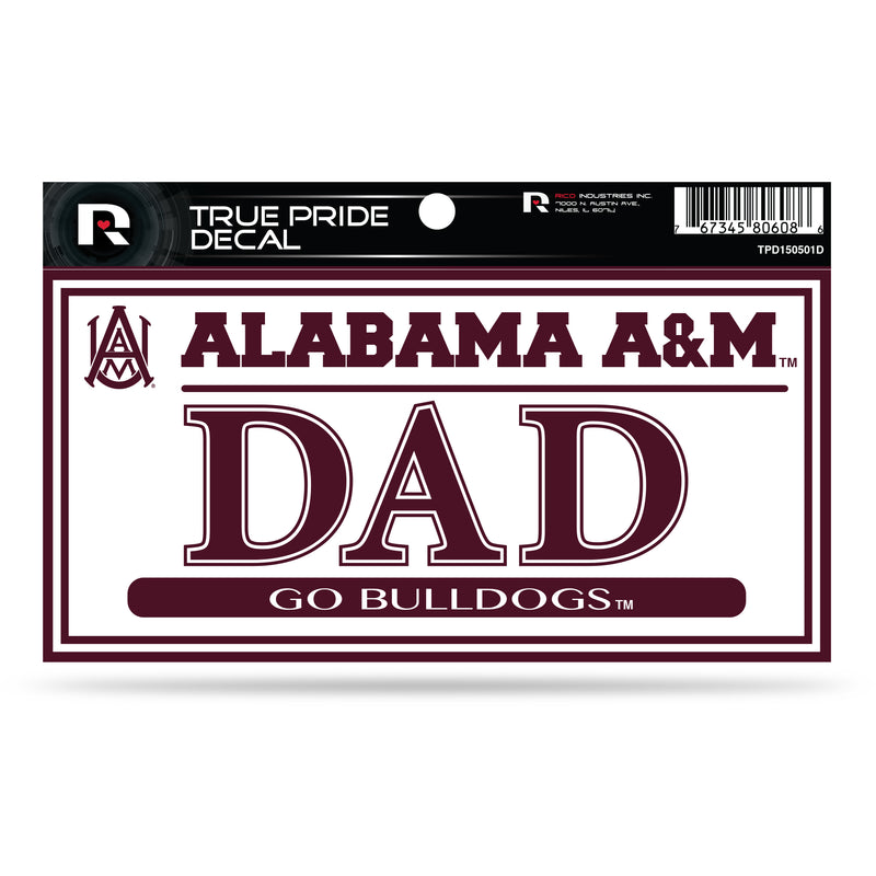 Alabama A&M 3" X 6" True Pride Decal - Dad