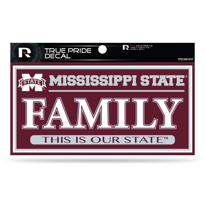 Mississippi State 3" X 6" True Pride Decal - Family