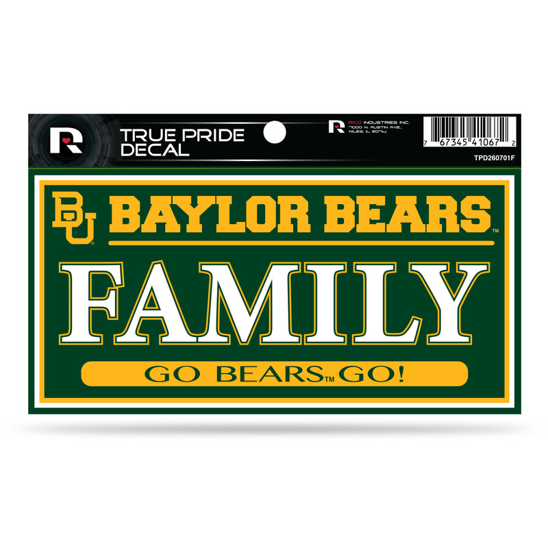 Baylor 3" x 6" True Pride Decal - Family