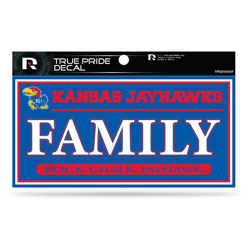 Kansas University 3" X 6" True Pride Decal - Family