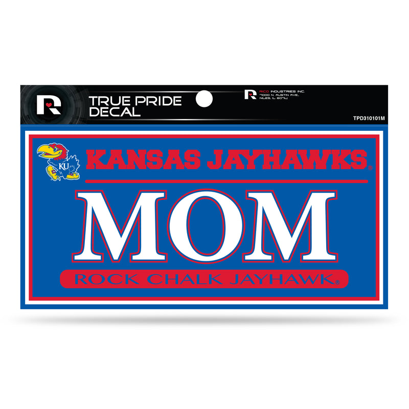 Kansas University 3" X 6" True Pride Decal - Mom