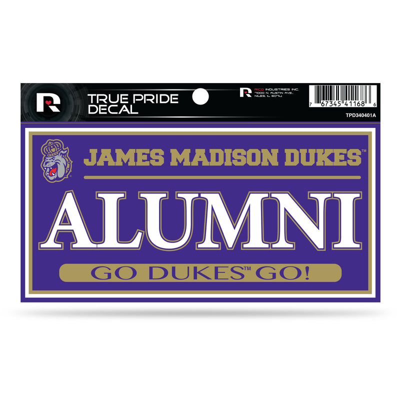 James Madison 3" X 6" True Pride Decal - Alumni