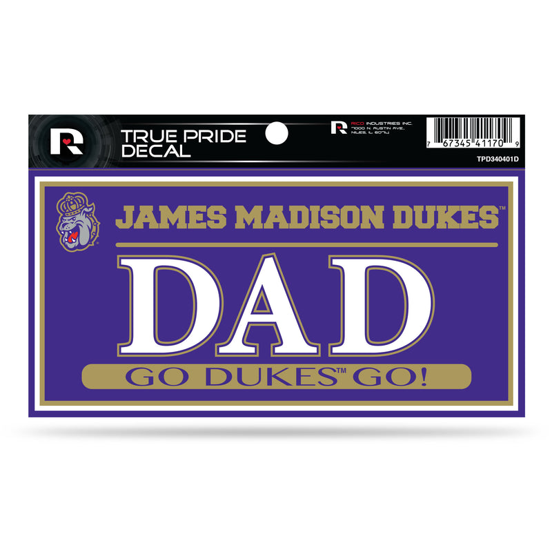 James Madison 3" X 6" True Pride Decal - Dad