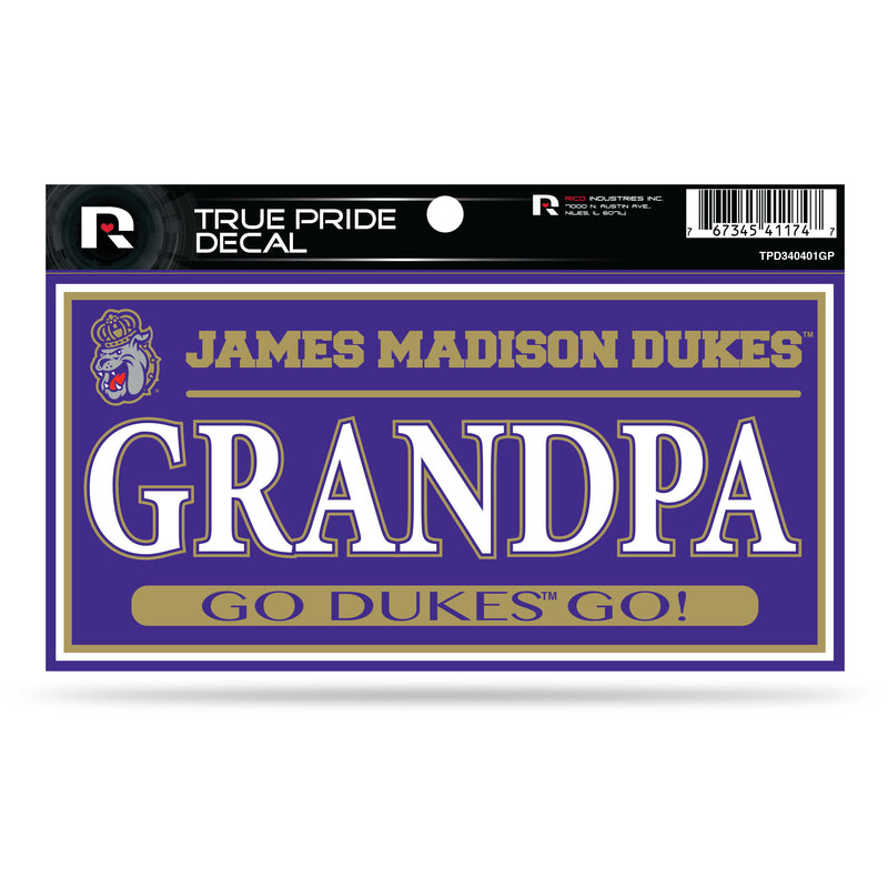 James Madison 3" X 6" True Pride Decal - Grandpa