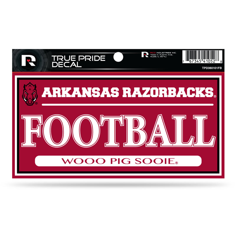 Arkansas University 3" X 6" True Pride Decal - Football