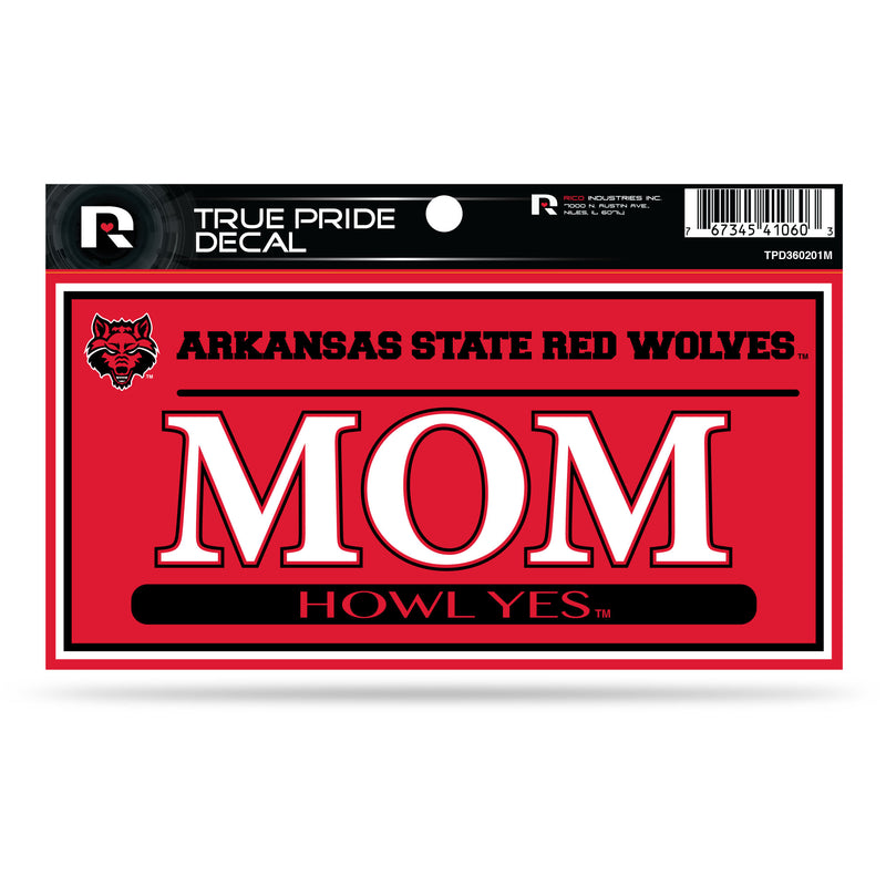 Arkansas State 3" X 6" True Pride Decal - Mom