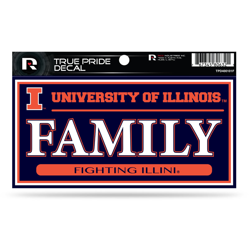 Illinois University 3" X 6" True Pride Decal - Family