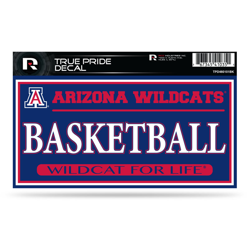 Arizona University 3" X 6" True Pride Decal - Basketball