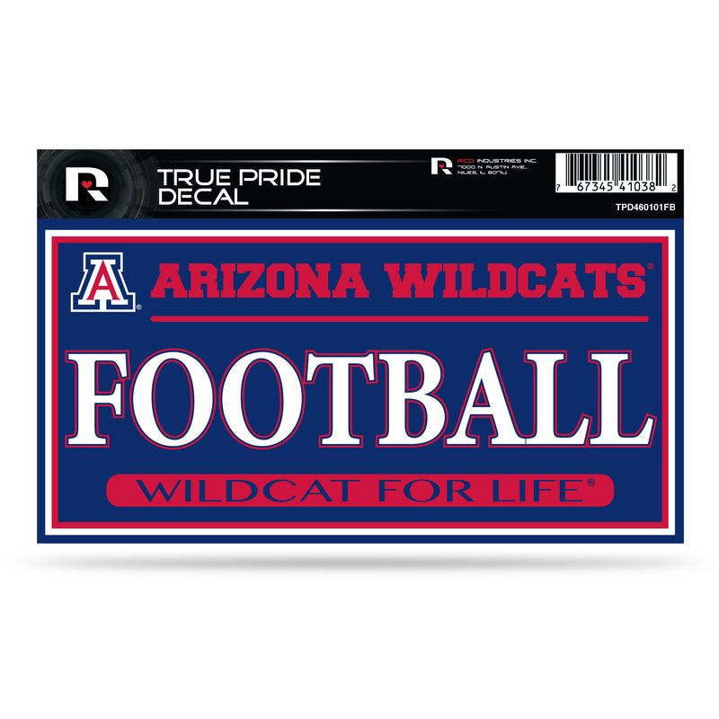 Arizona University 3" X 6" True Pride Decal - Football