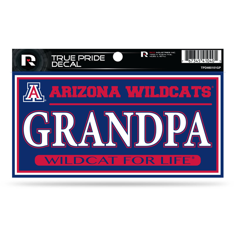Arizona University 3" X 6" True Pride Decal - Grandpa