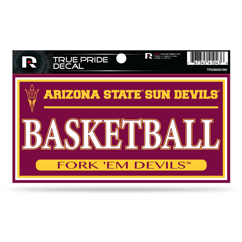 Arizona State 3" X 6" True Pride Decal - Basketball