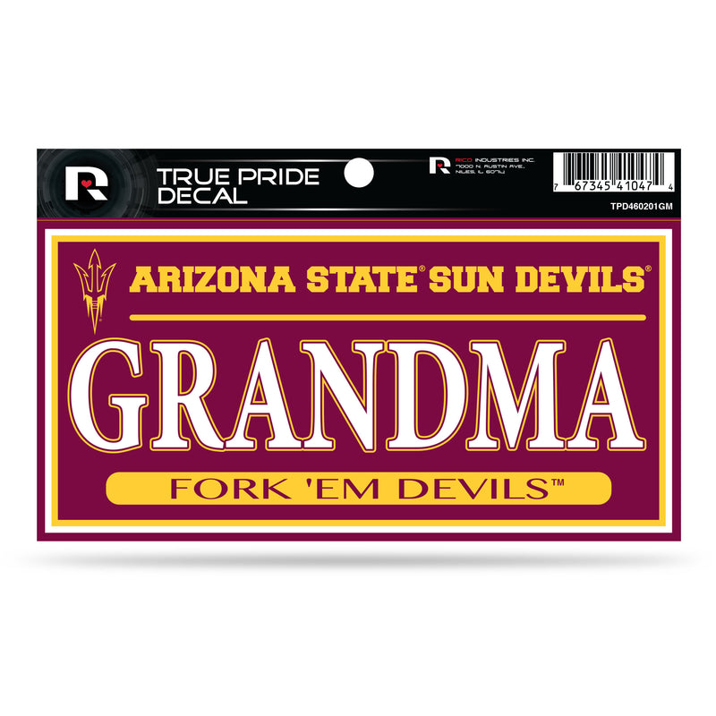 Arizona State 3" X 6" True Pride Decal - Grandma