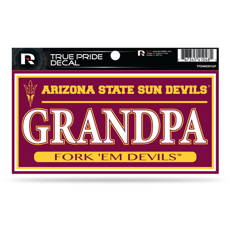 Arizona State 3" X 6" True Pride Decal - Grandpa
